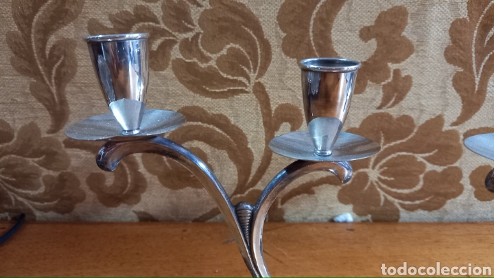 Antig&uuml;edades: Candelabros de alpaca plateada - Foto 5