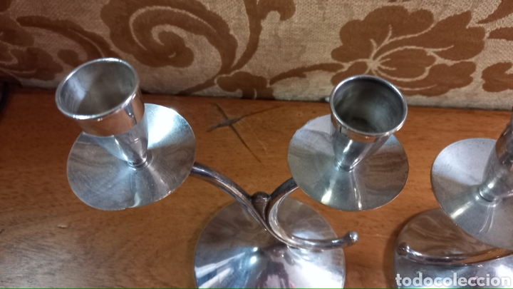 Antig&uuml;edades: Candelabros de alpaca plateada - Foto 7