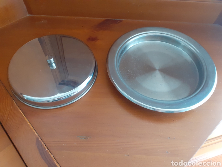 Antig&uuml;edades: PLATO CON TAPA EN INOX. - Foto 2
