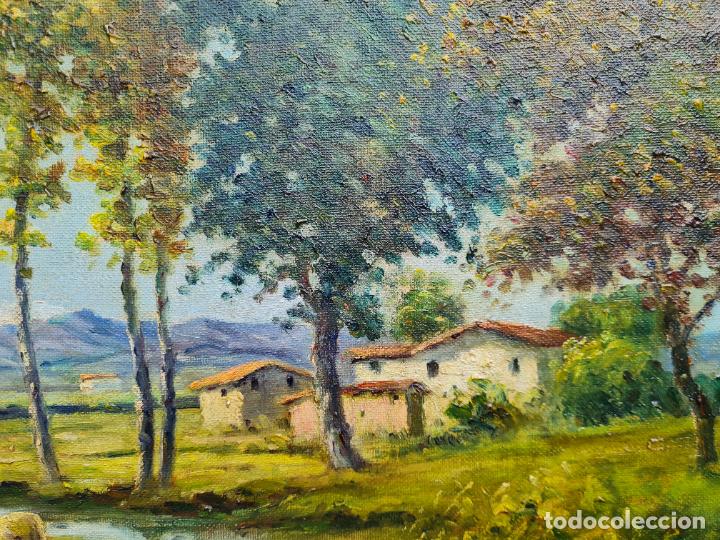 Antig&uuml;edades: PAISAJE MAS&Iacute;A Y CORDEROS - Foto 3