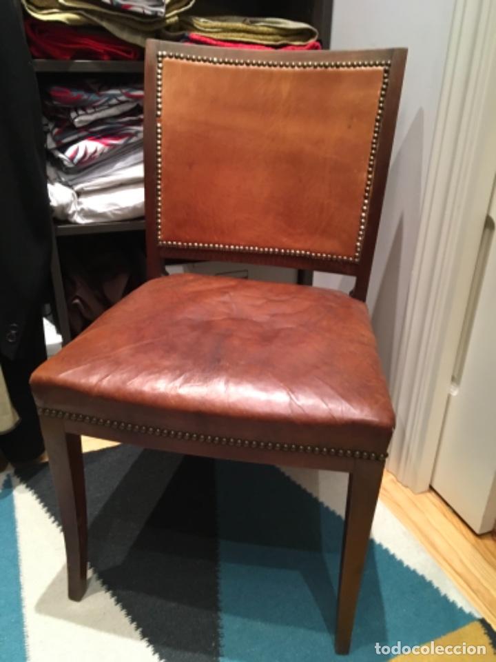 Antig&uuml;edades: Silla Cuero Siglo XIX - Foto 2