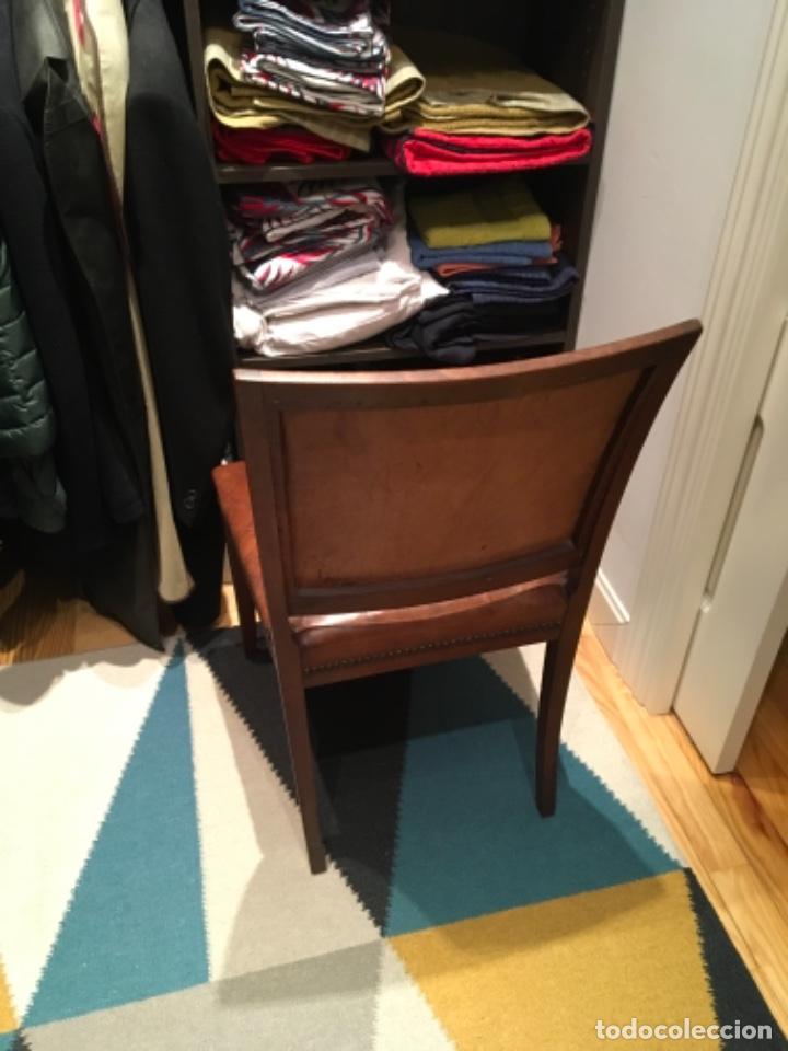 Antig&uuml;edades: Silla Cuero Siglo XIX - Foto 3