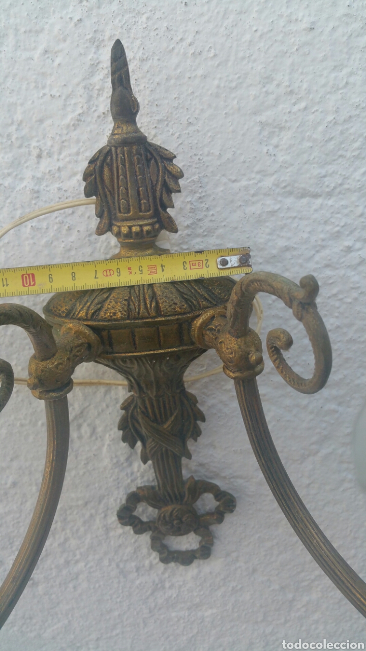 Antig&uuml;edades: L&aacute;mpara o aplique pared de bronce. - Foto 7
