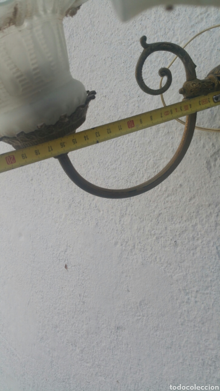 Antig&uuml;edades: L&aacute;mpara o aplique pared de bronce. - Foto 10