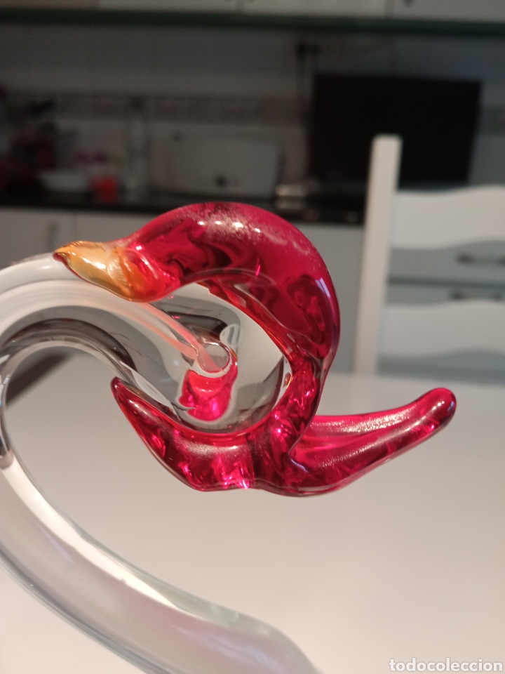 Antig&uuml;edades: Composici&oacute;n tres cisnes en cristal de Murano - Foto 7