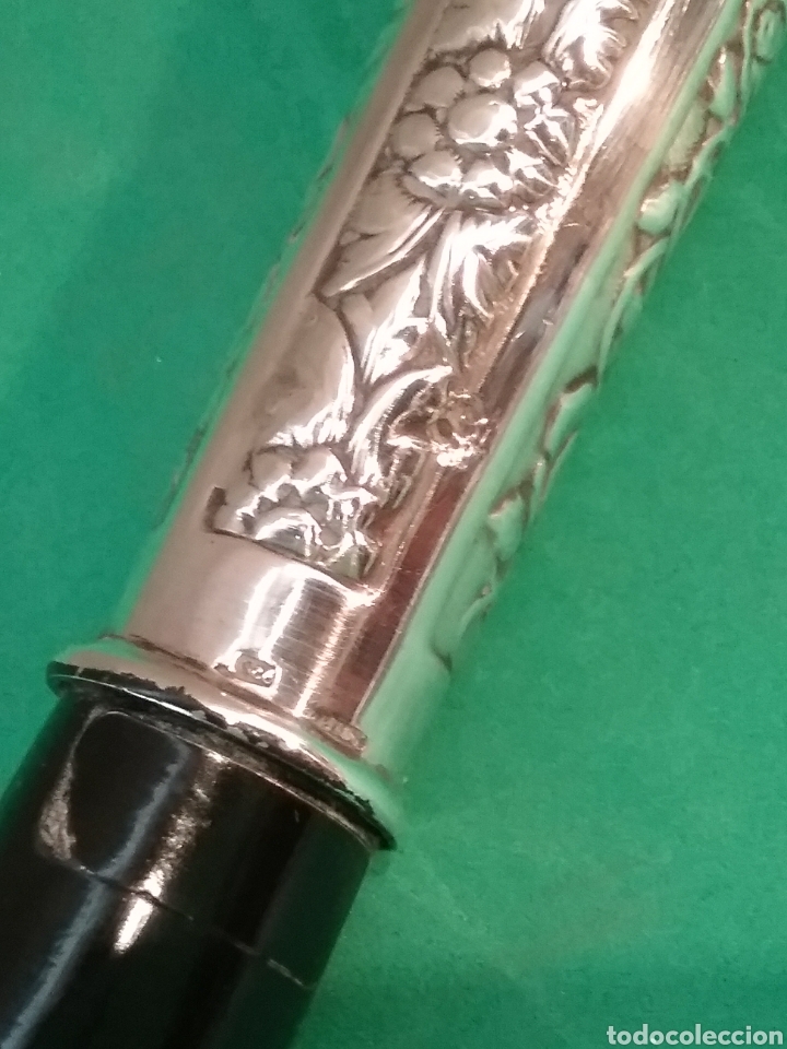 Antig&uuml;edades: Bast&oacute;n de descarga, mango en forma c&oacute;nica en plata. - Foto 3
