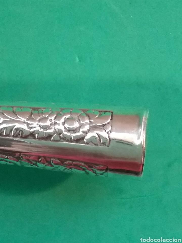 Antig&uuml;edades: Bast&oacute;n de descarga, mango en forma c&oacute;nica en plata. - Foto 4