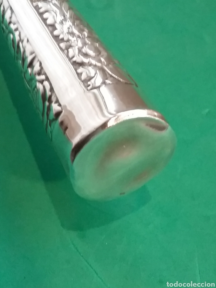 Antig&uuml;edades: Bast&oacute;n de descarga, mango en forma c&oacute;nica en plata. - Foto 5