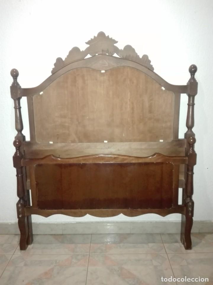Antig&uuml;edades: Cama completa cabecero y piecero largo 97 cm - Foto 4