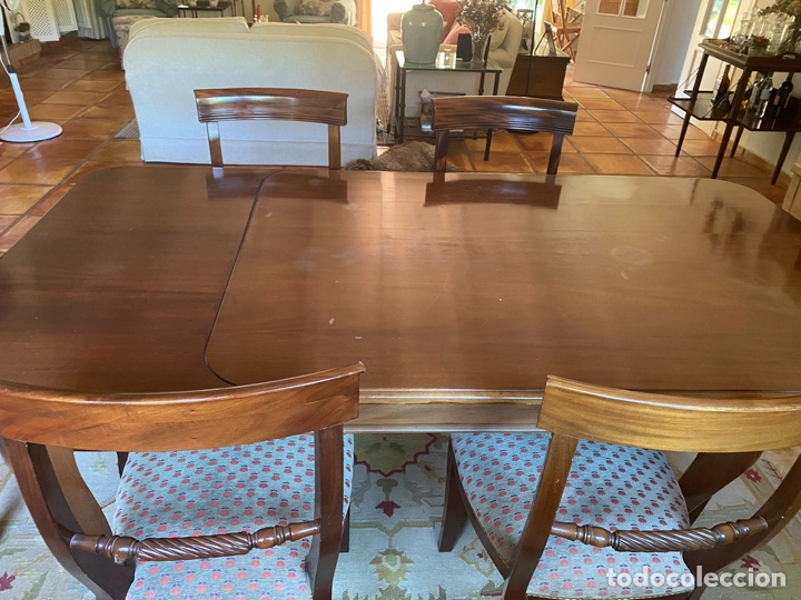Antig&uuml;edades: MESA COMEDOR Y 6 SILLAS DE CAOBA.- - Foto 3
