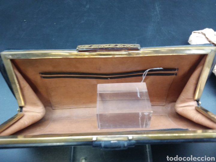 Antig&uuml;edades: Cartera en piel azul marino - Foto 2