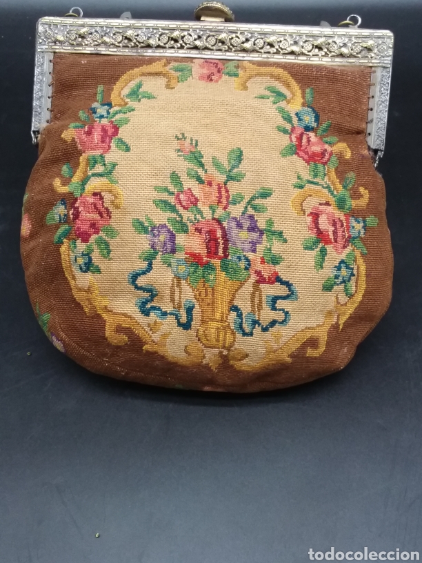 Antig&uuml;edades: Bolso de Petit Point. A&ntilde;o 1850. - Foto 2