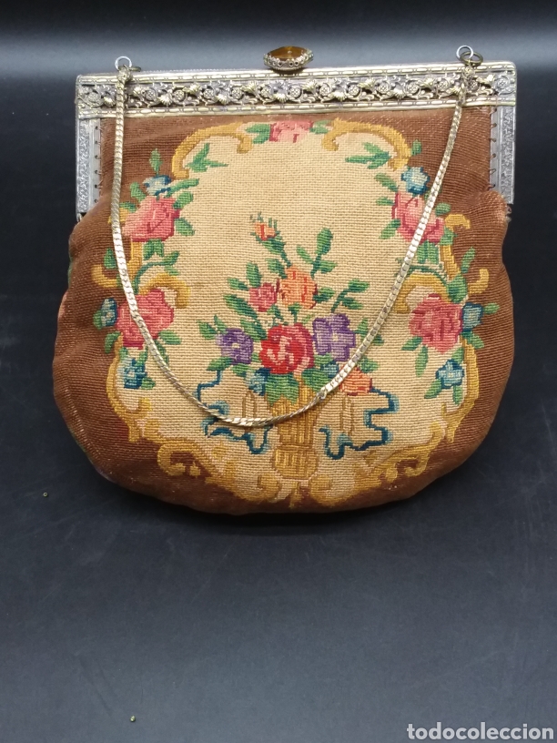 Antig&uuml;edades: Bolso de Petit Point. A&ntilde;o 1850. - Foto 1
