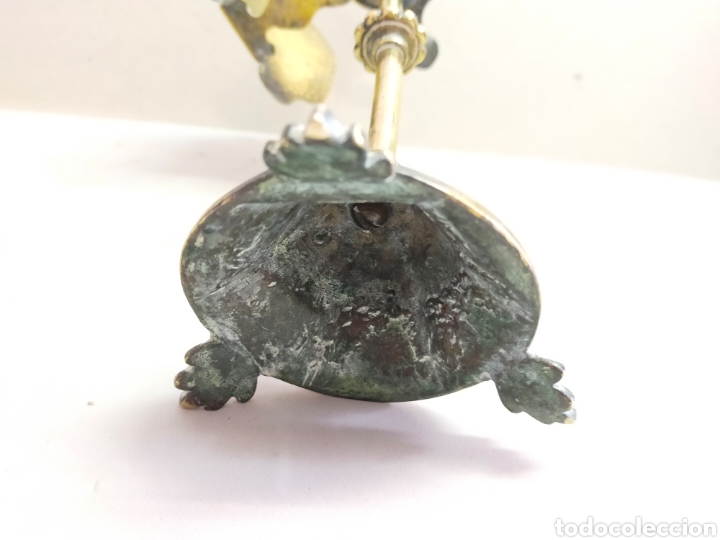 Antig&uuml;edades: LAMPARILLA CANDIL EN BRONCE. 41 CM. - Foto 9