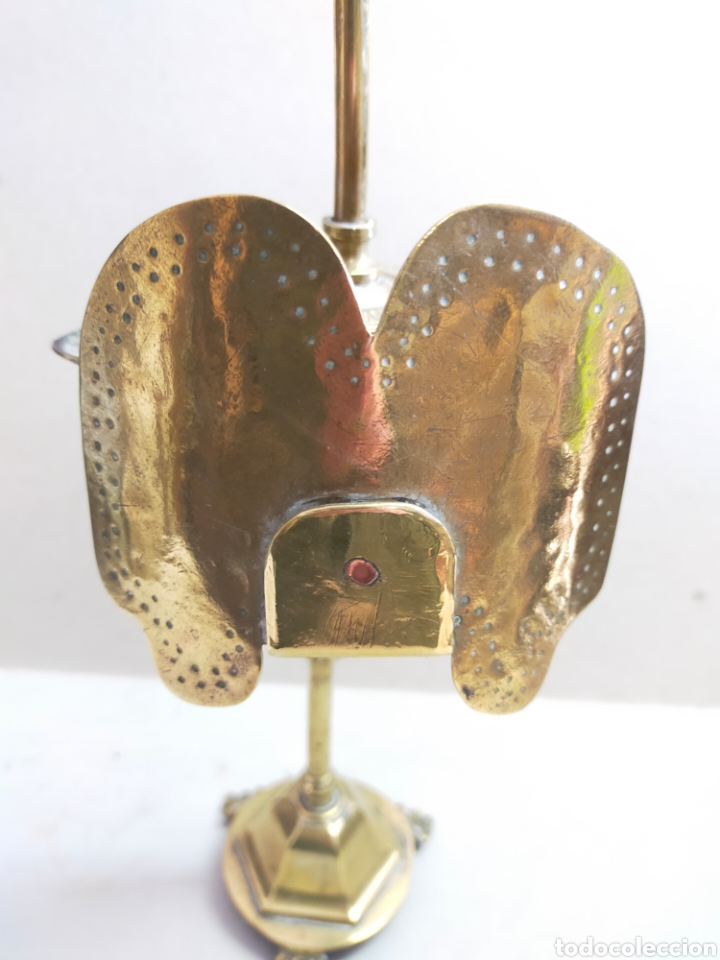 Antig&uuml;edades: LAMPARILLA CANDIL EN BRONCE. 41 CM. - Foto 12