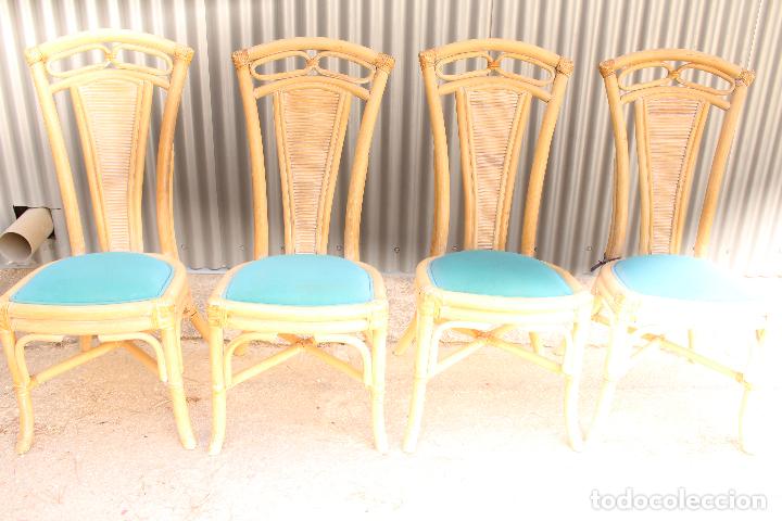 Antig&uuml;edades: 4 sillas de bamb&uacute; - Foto 2
