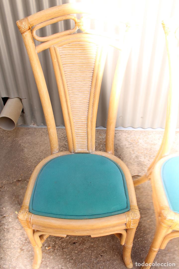 Antig&uuml;edades: 4 sillas de bamb&uacute; - Foto 5