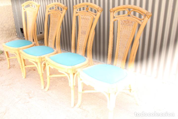 Antig&uuml;edades: 4 sillas de bamb&uacute; - Foto 7