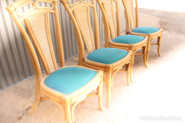 Antig&uuml;edades: 4 sillas de bamb&uacute; - Foto 1