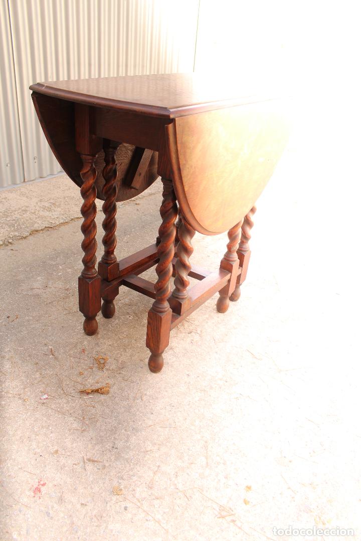 Antig&uuml;edades: mesa de alas en roble ingl&eacute;s - Foto 2