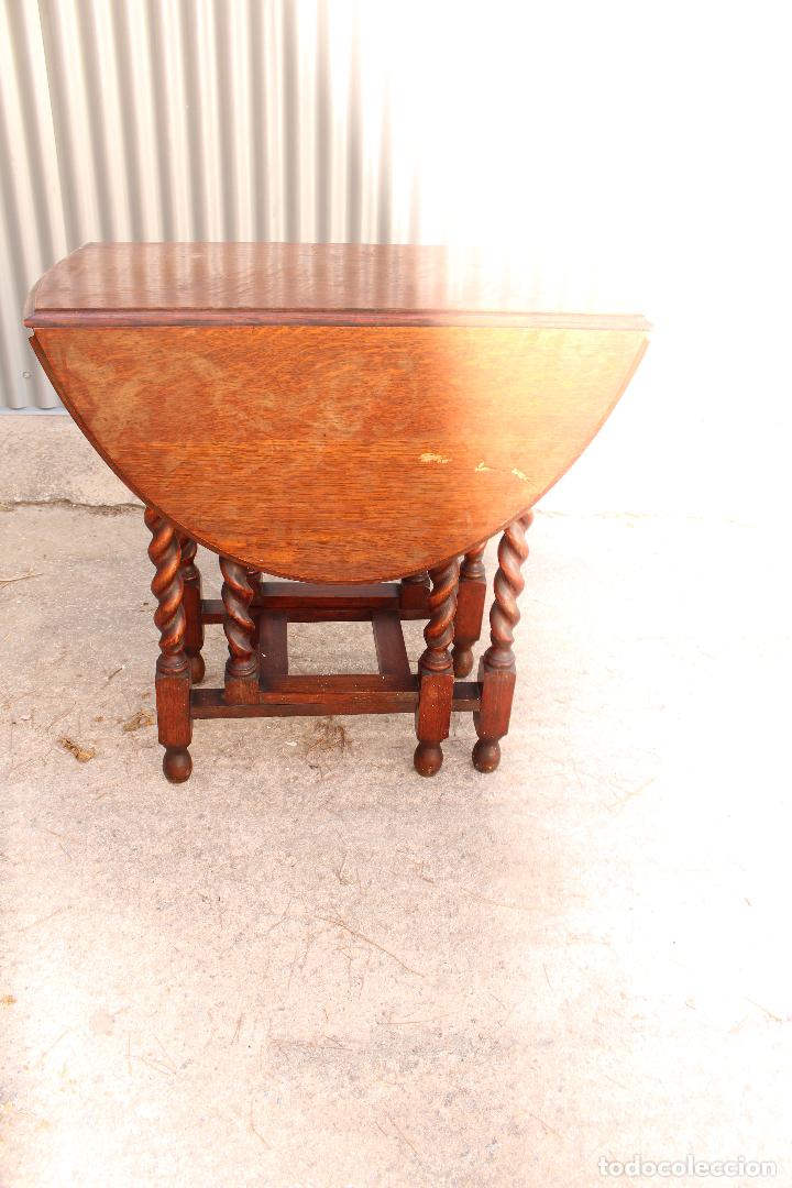 Antig&uuml;edades: mesa de alas en roble ingl&eacute;s - Foto 3