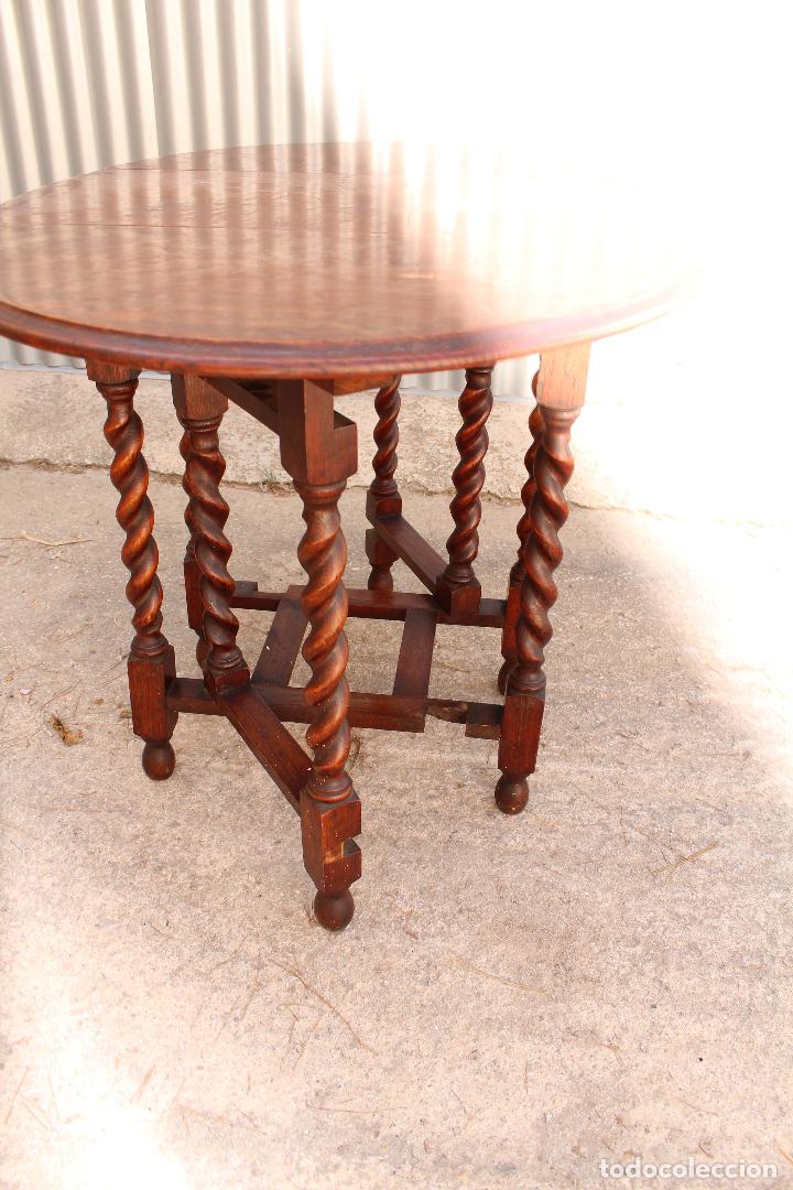Antig&uuml;edades: mesa de alas en roble ingl&eacute;s - Foto 4