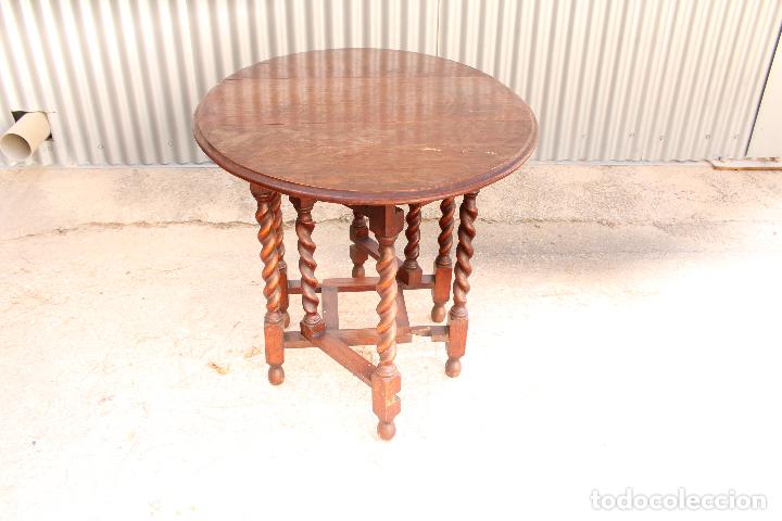 Antig&uuml;edades: mesa de alas en roble ingl&eacute;s - Foto 6