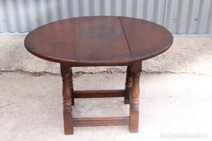 Antig&uuml;edades: mesa de alas en roble ingl&eacute;s - Foto 2