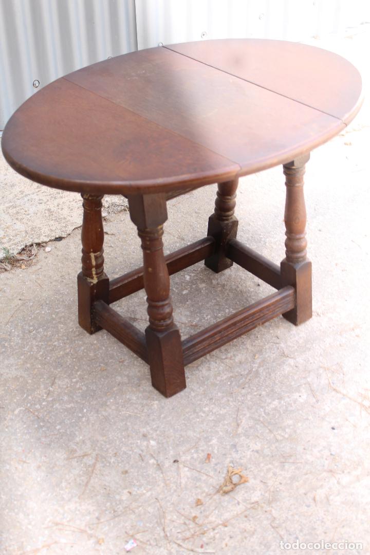 Antig&uuml;edades: mesa de alas en roble ingl&eacute;s - Foto 3