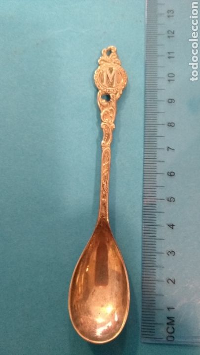 Antig&uuml;edades: Cuchara Plata con inicial M 11 cm - Foto 1