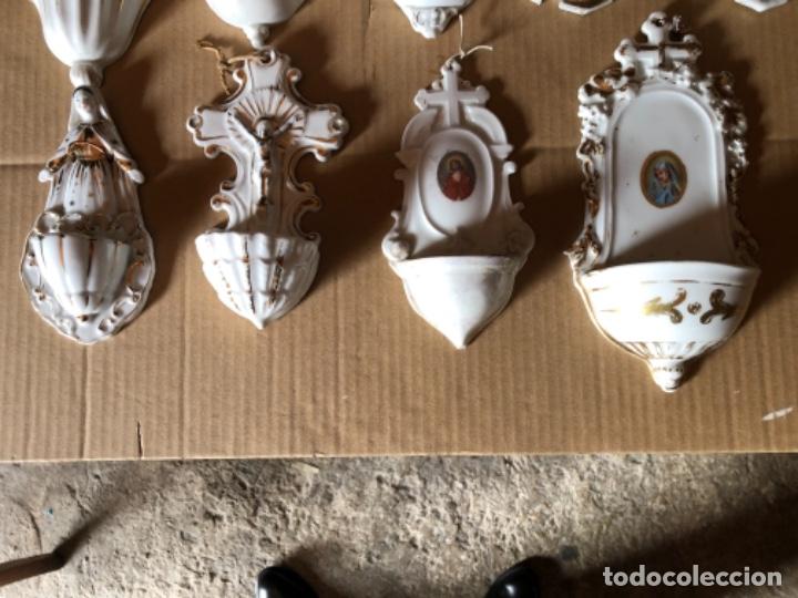 Antig&uuml;edades: 16 BENDITERAS ANTIGUAS DE PORCELANA Y BISCUIT - Foto 4