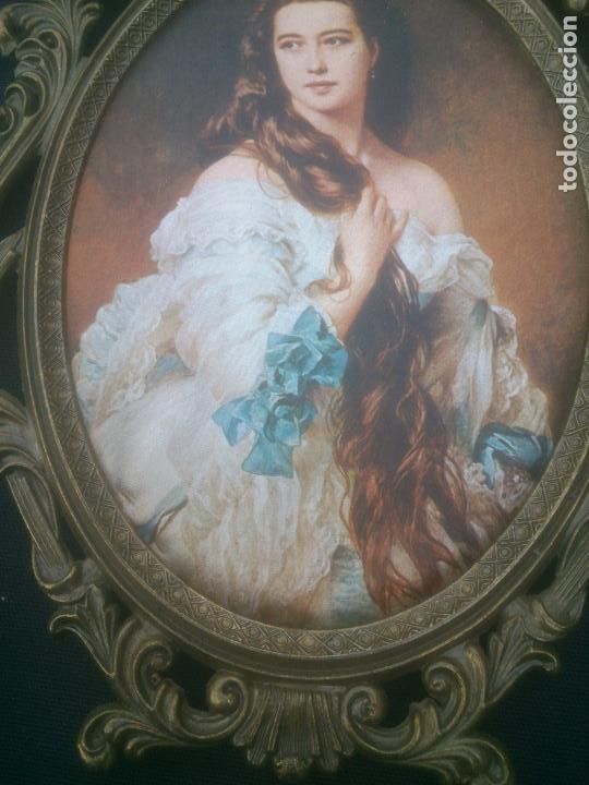 Antig&uuml;edades: MARCO CORNUCOPIA CON TELA DE SEDA IMPRESA - Foto 2