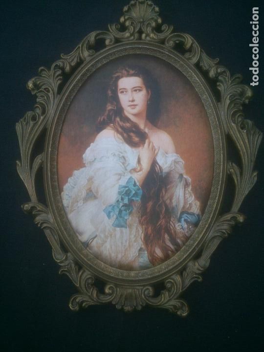 Antig&uuml;edades: MARCO CORNUCOPIA CON TELA DE SEDA IMPRESA - Foto 1