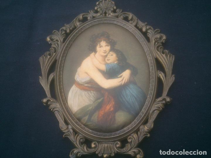 Antig&uuml;edades: MARCO CORNUCOPIA CON TELA DE SEDA IMPRESA - Foto 2