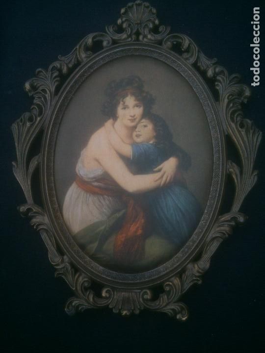 Antig&uuml;edades: MARCO CORNUCOPIA CON TELA DE SEDA IMPRESA - Foto 1