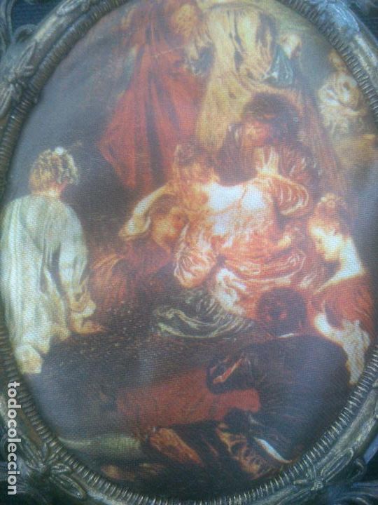 Antig&uuml;edades: MARCO CORNUCOPIA CON TELA DE SEDA IMPRESA - Foto 3