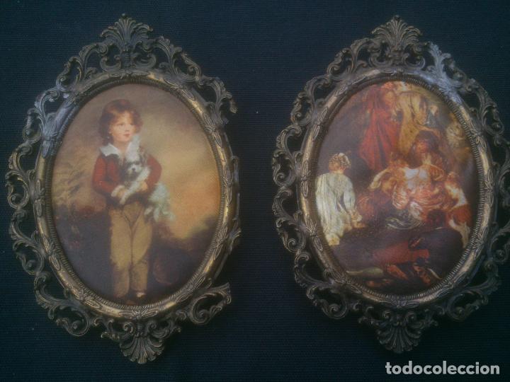 Antig&uuml;edades: MARCO CORNUCOPIA CON TELA DE SEDA IMPRESA - Foto 1