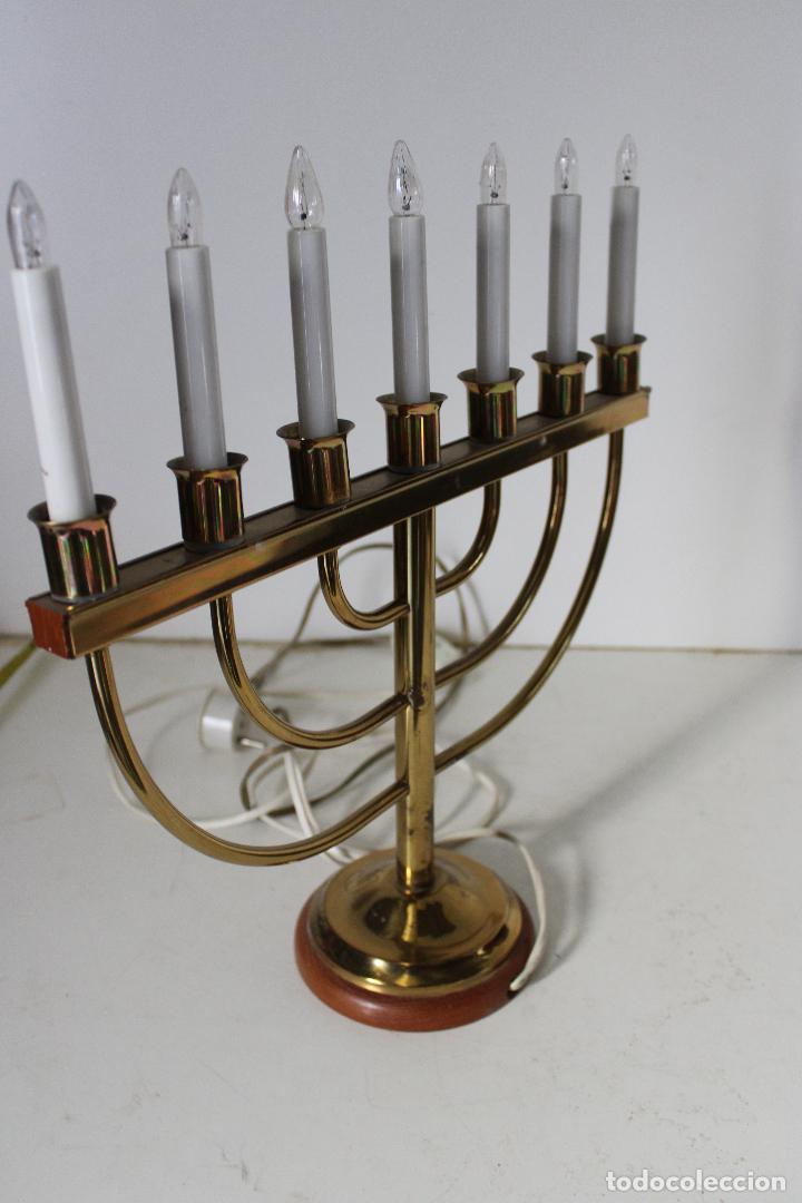 Antig&uuml;edades: lampara candelabro menorah de 7 brazos - Foto 3