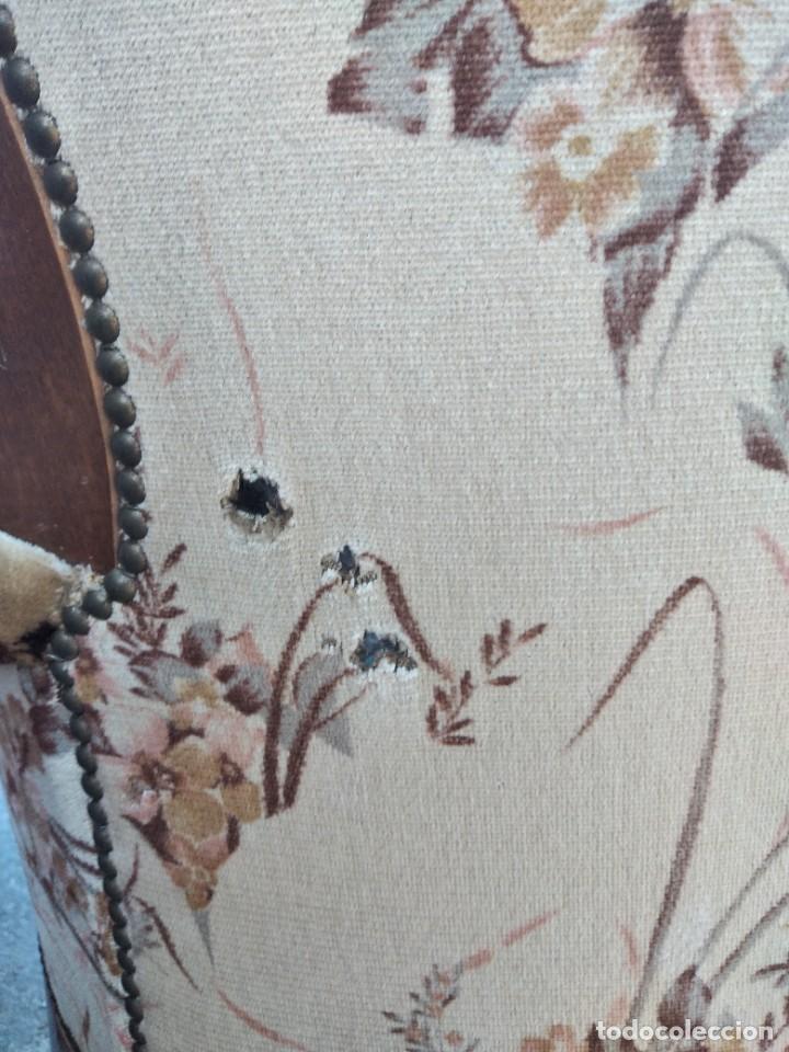 Antigüedades: Antiguo tresillo de madera noble tapizado terciopelo floral. - Foto 18 - 292152988