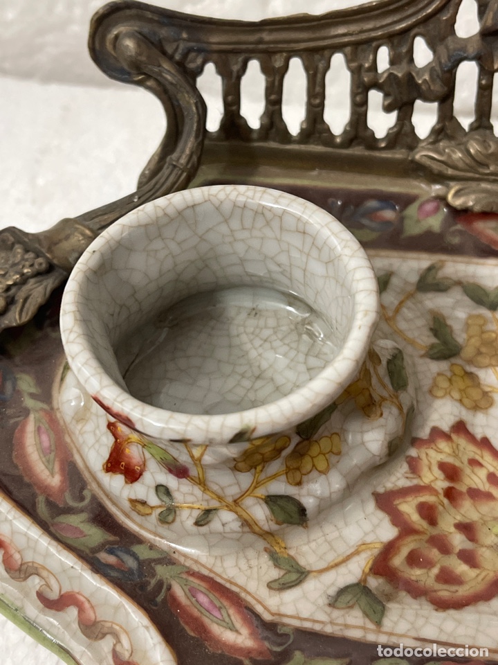 Antig&uuml;edades: Antiguo y espectacular tintero de Adele carey - Foto 4