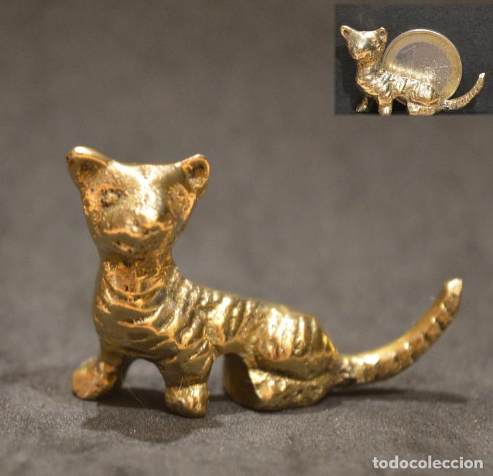 Antig&uuml;edades: FIGURA MINIATURA DE BRONCE GATO - Foto 1