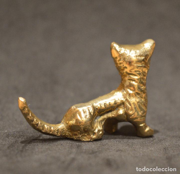Antig&uuml;edades: FIGURA MINIATURA DE BRONCE GATO - Foto 3