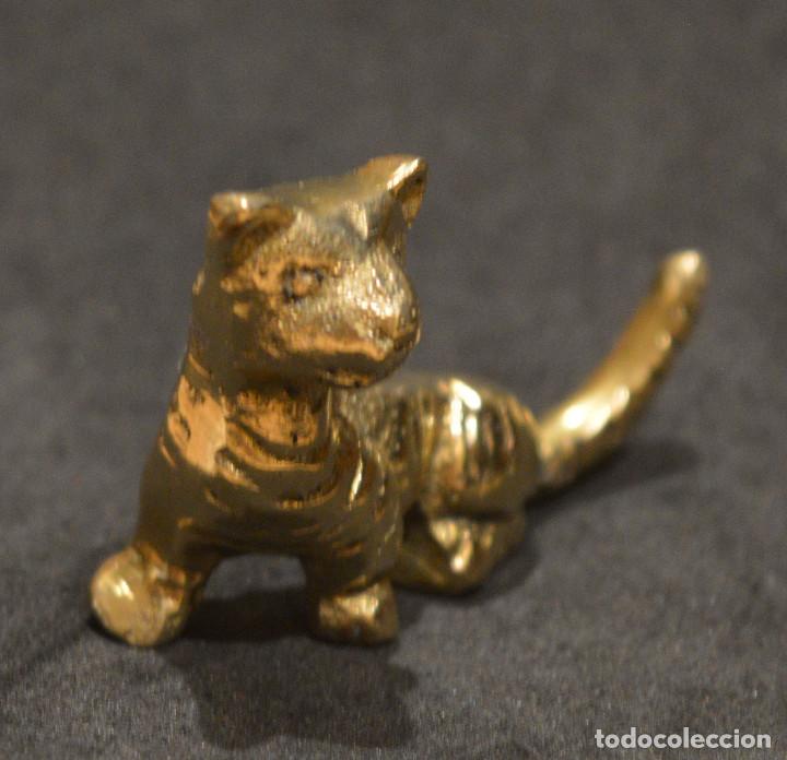 Antig&uuml;edades: FIGURA MINIATURA DE BRONCE GATO - Foto 6