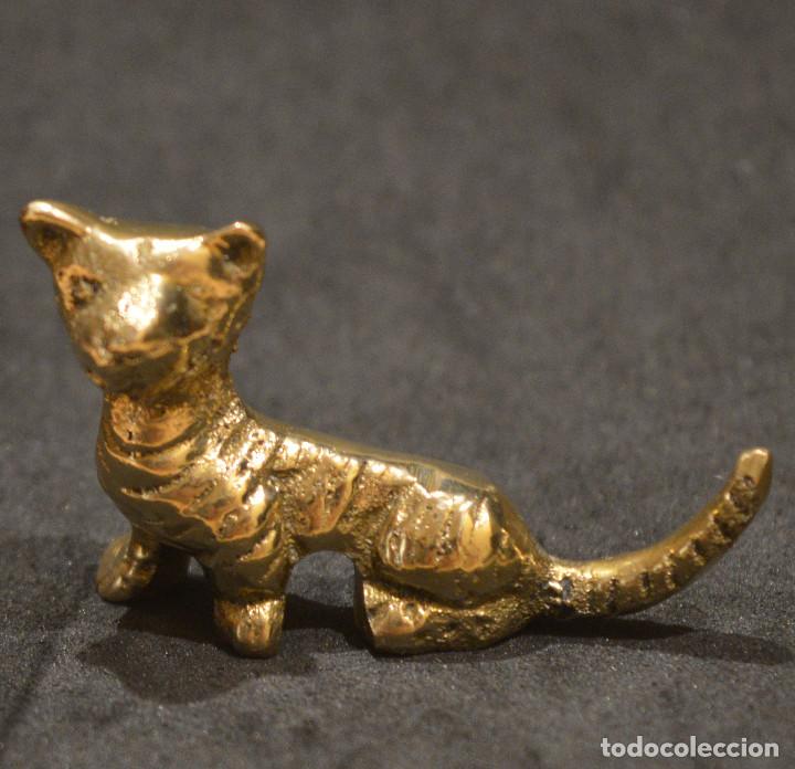 Antig&uuml;edades: FIGURA MINIATURA DE BRONCE GATO - Foto 7