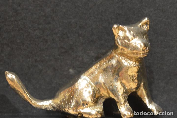 Antig&uuml;edades: FIGURA MINIATURA DE BRONCE GATO - Foto 2