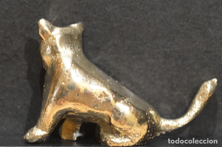 Antig&uuml;edades: FIGURA MINIATURA DE BRONCE GATO - Foto 4