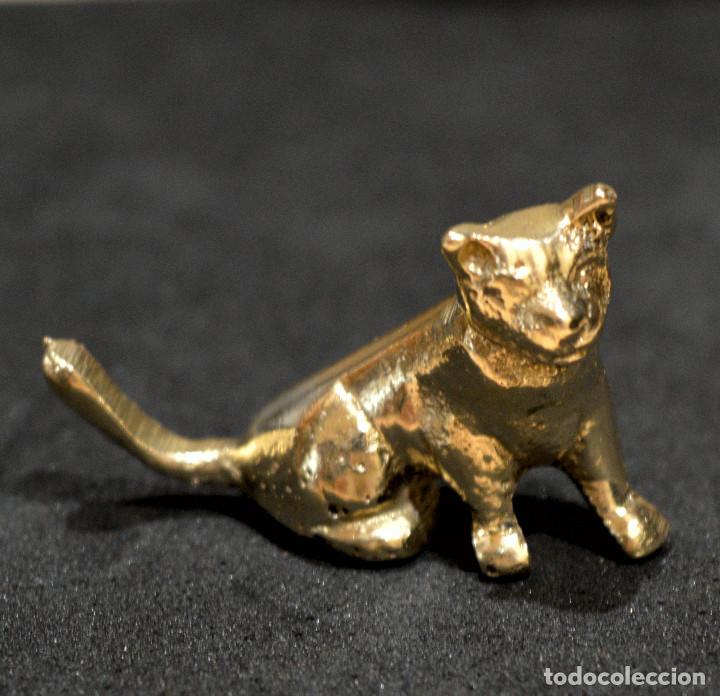 Antig&uuml;edades: FIGURA MINIATURA DE BRONCE GATO - Foto 7