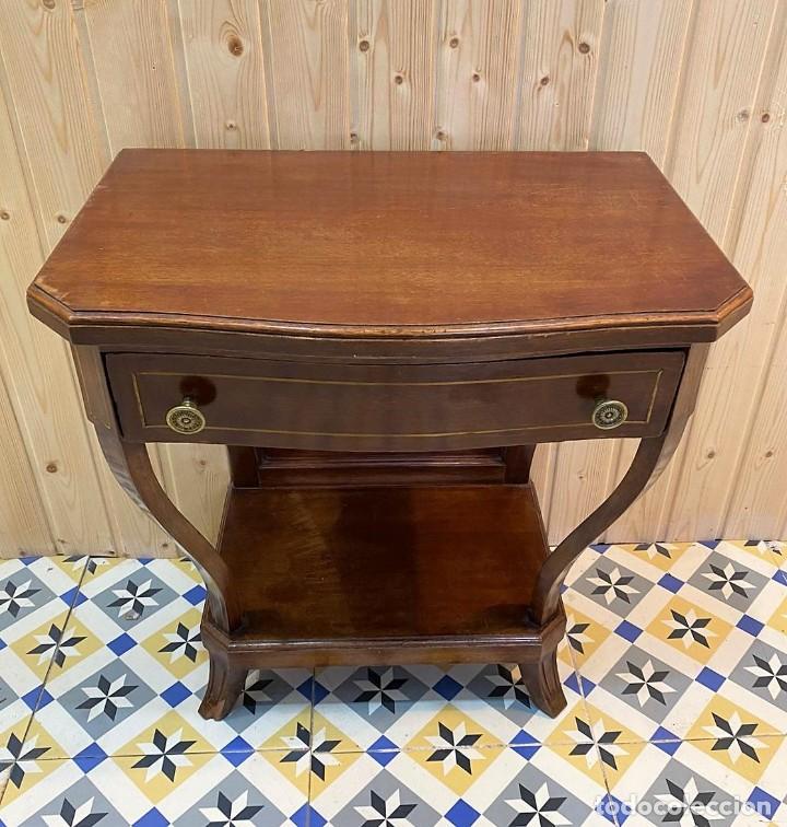 Antig&uuml;edades: MESA AUXILIAR MARQUETERIA LATON - Foto 5