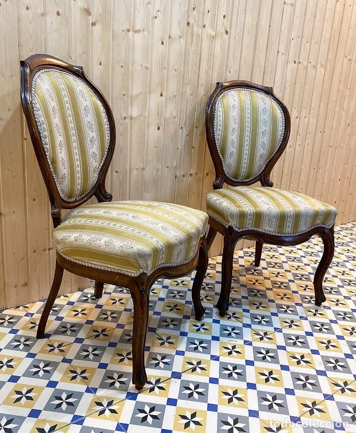 Antig&uuml;edades: - ANTIGUA PAREJA DE SILLAS - Foto 1
