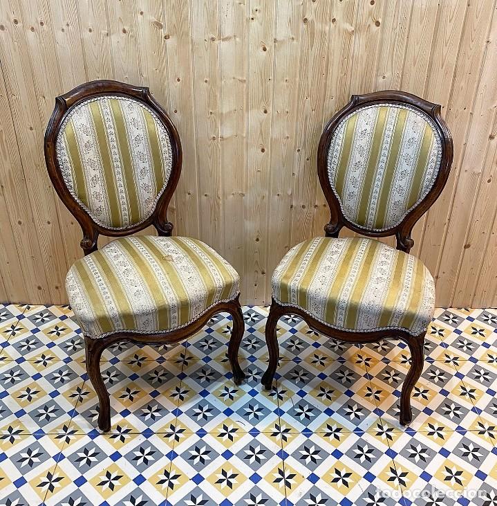 Antig&uuml;edades: - ANTIGUA PAREJA DE SILLAS - Foto 4